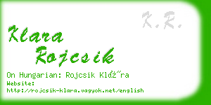 klara rojcsik business card